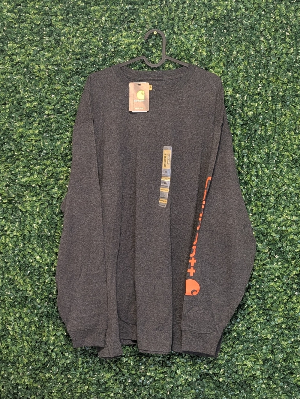 Carhartt Long Sleeve Shirt, Grey XL Original Fit